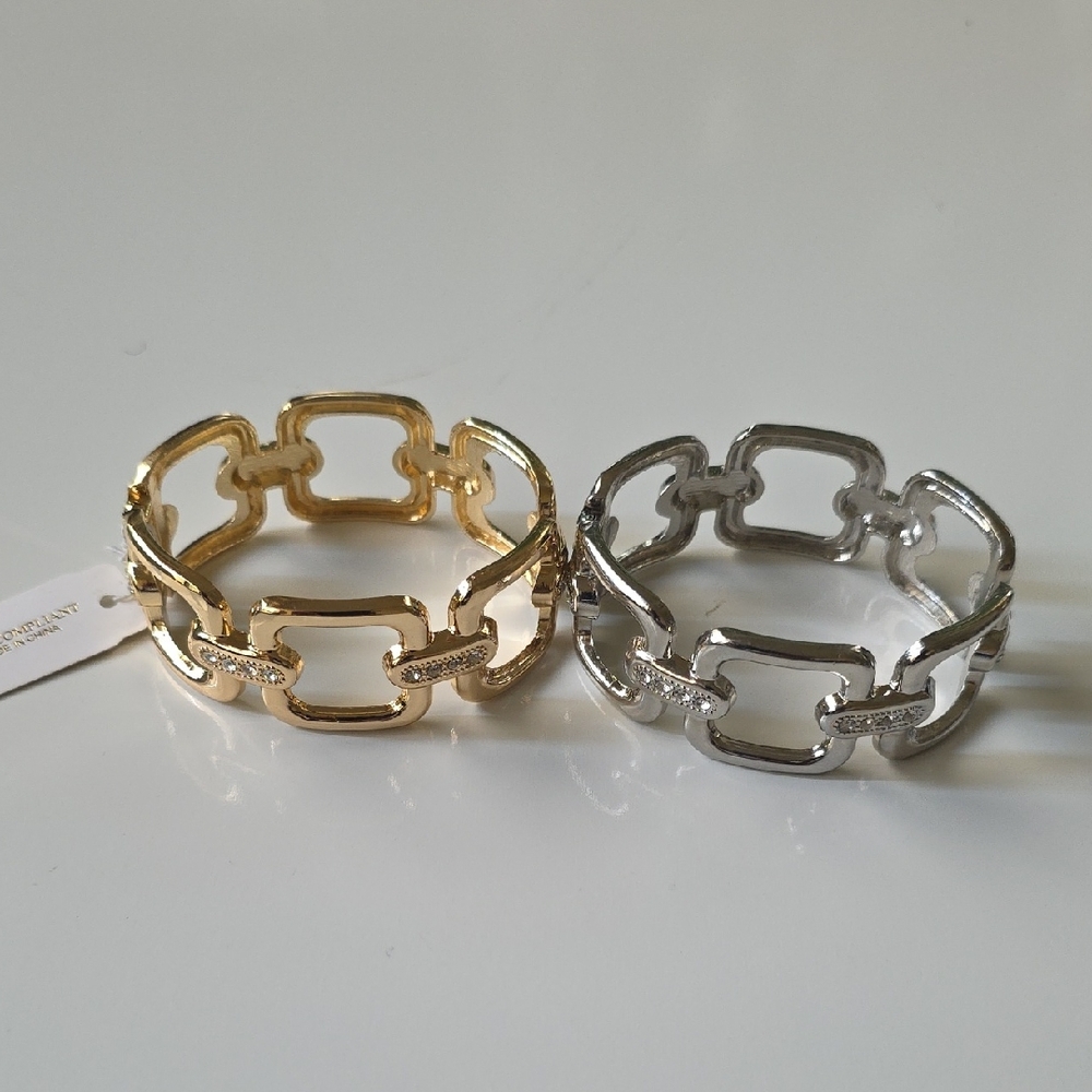 Natasha Couture Gold and Silver Link Bracelets